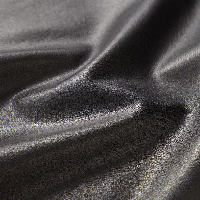 Plain lightweight faux leather – black,  image number 2