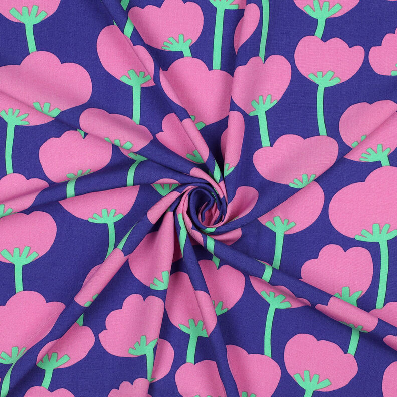 LENZING™ ECOVERO™ viscose fabric  Poppies | Nerida Hansen – navy blue/pink,  image number 3