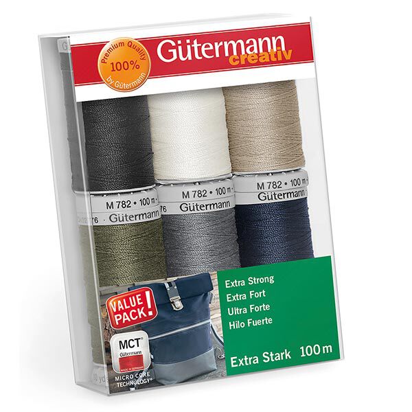 Extra Strong Thread Set [ 100m | 6 pieces ] | Gütermann creativ,  image number 1