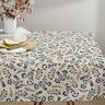 Decor Fabric Half Panama little flowers – natural/ocean blue,  thumbnail number 9