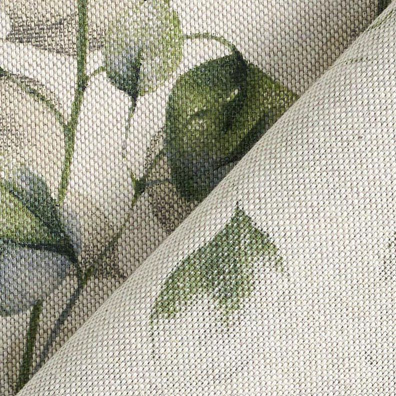 Decor Fabric Half Panama poplar leaves – natural/dark olive, image number 4