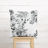 Decor Fabric Half Panama picturesque flowers – white/black,  thumbnail number 7