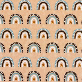 Cotton Poplin Rainbows Digital Print – beige, 