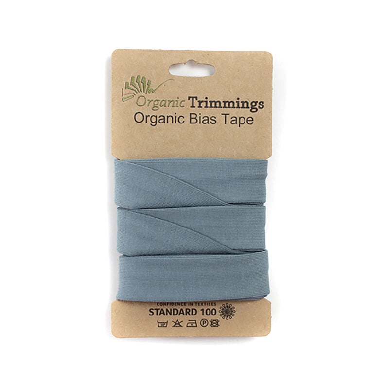 Bias binding Organic Cotton Jersey [3 m | 20 mm]  – blue grey,  image number 1