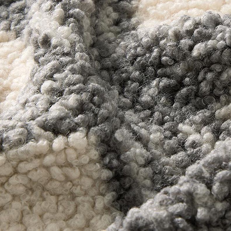Knitted bouclé check – offwhite/grey,  image number 2