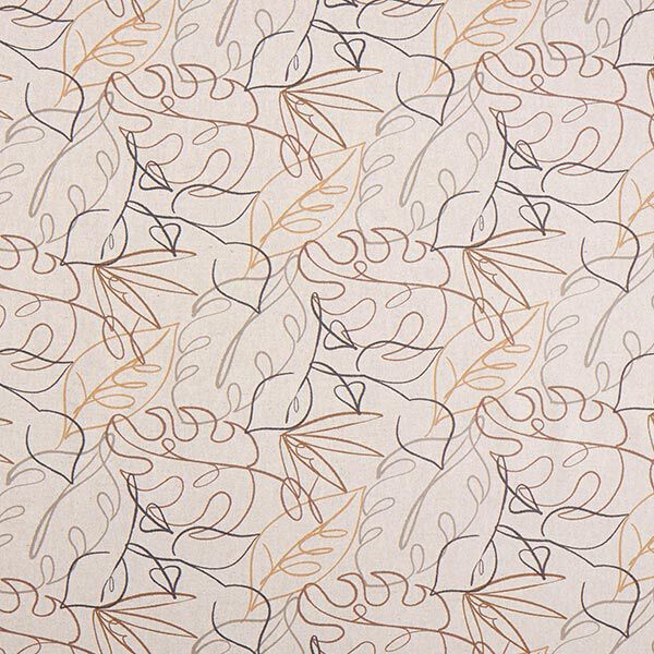 Decor Fabric Half Panama leaf lines – natural,  image number 1