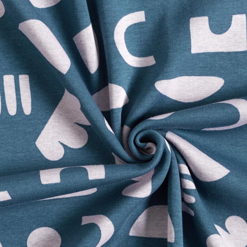 Alpine Fleece Abstract shapes  – denim blue/pastel mauve,  image number 3