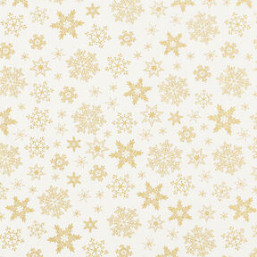 Cotton Poplin Snow Crystals – offwhite/gold, 