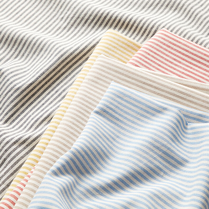 Cotton Viscose Blend stripes – light blue/offwhite,  image number 6