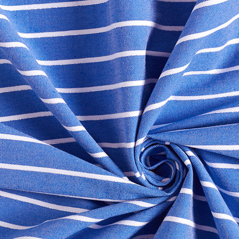 Viscose stretch with glitter stripes – blue/white,  image number 3