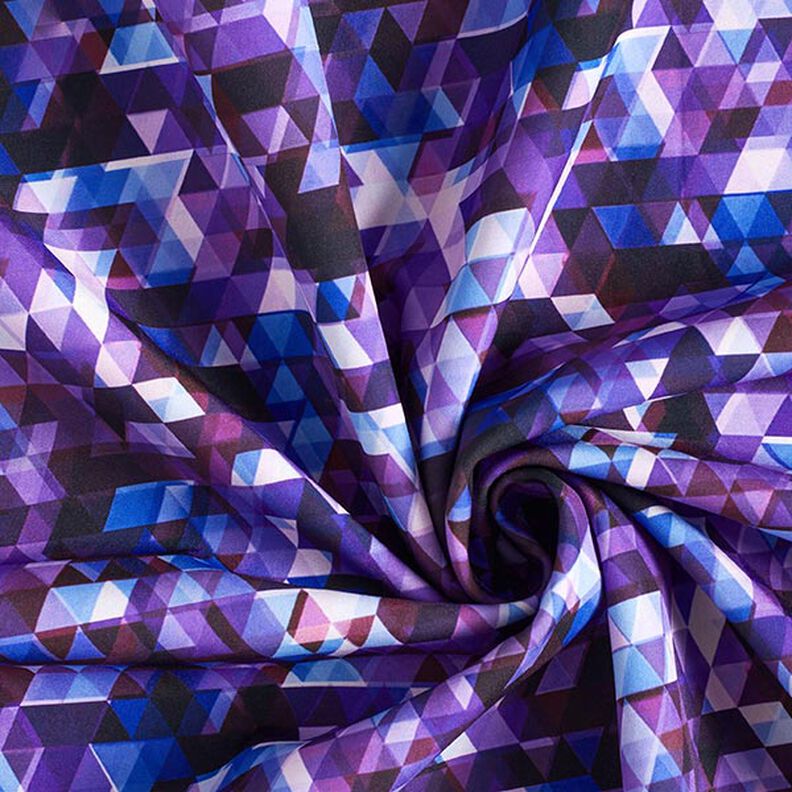 Softshell colourful triangles Digital Print – grape,  image number 4