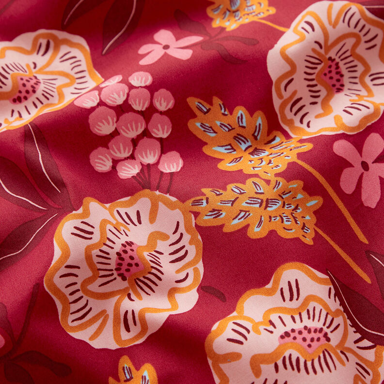 Cotton Poplin Fresh Flowers | Nerida Hansen – burgundy,  image number 2