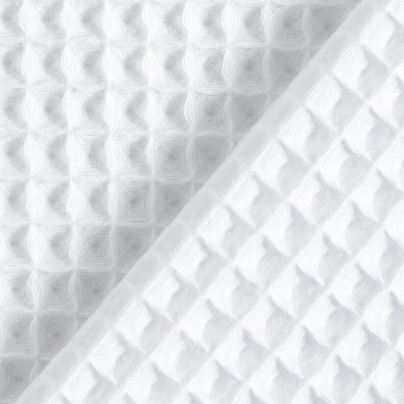 Waffle Piqué large honeycombs – white,  image number 4