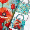 Bags Panel Canvas colourful poppies – blue-black/fire red,  thumbnail number 2