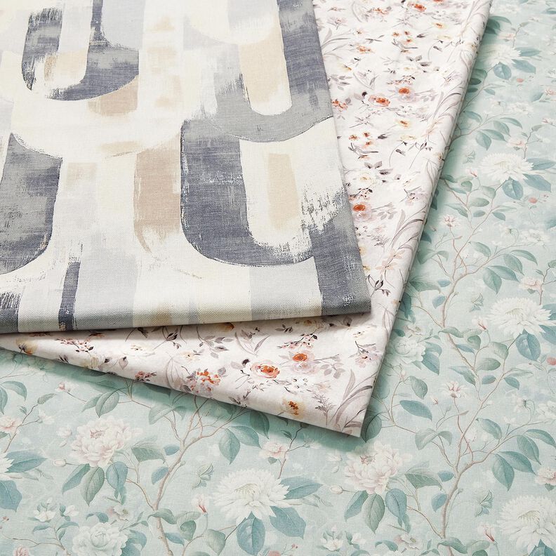 Decor Fabric Half Panama artistic arches – light beige/grey,  image number 5
