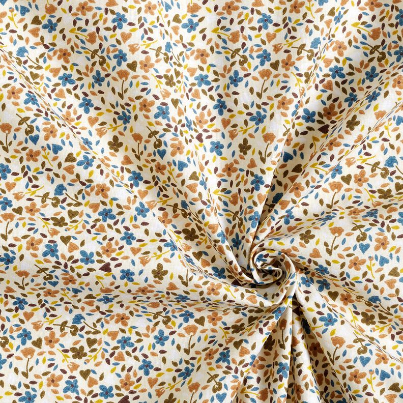 Cotton Cretonne scattered flowers – light beige/light brown,  image number 3
