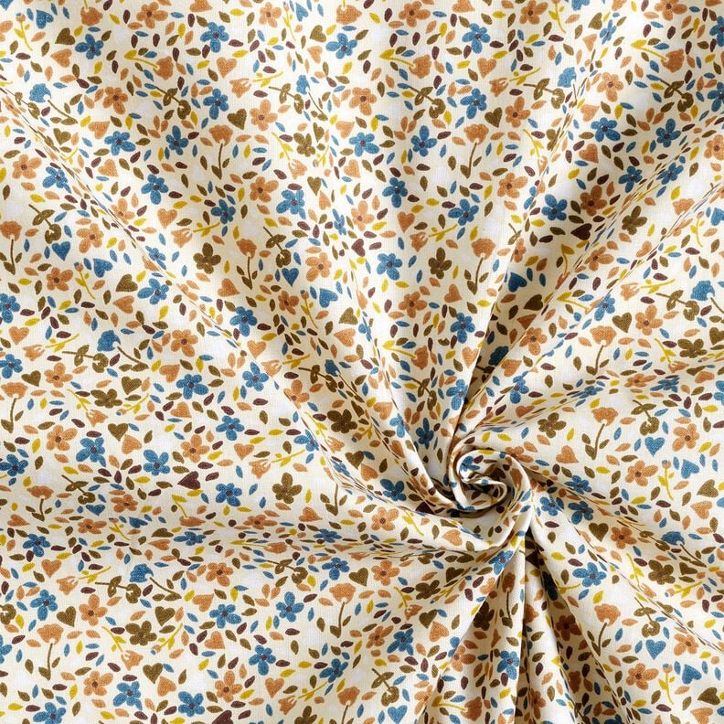 Cotton Cretonne scattered flowers – light beige/light brown, image number 3