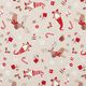 Decor Fabric Half Panama Elves and Reindeer – beige/red,  thumbnail number 1