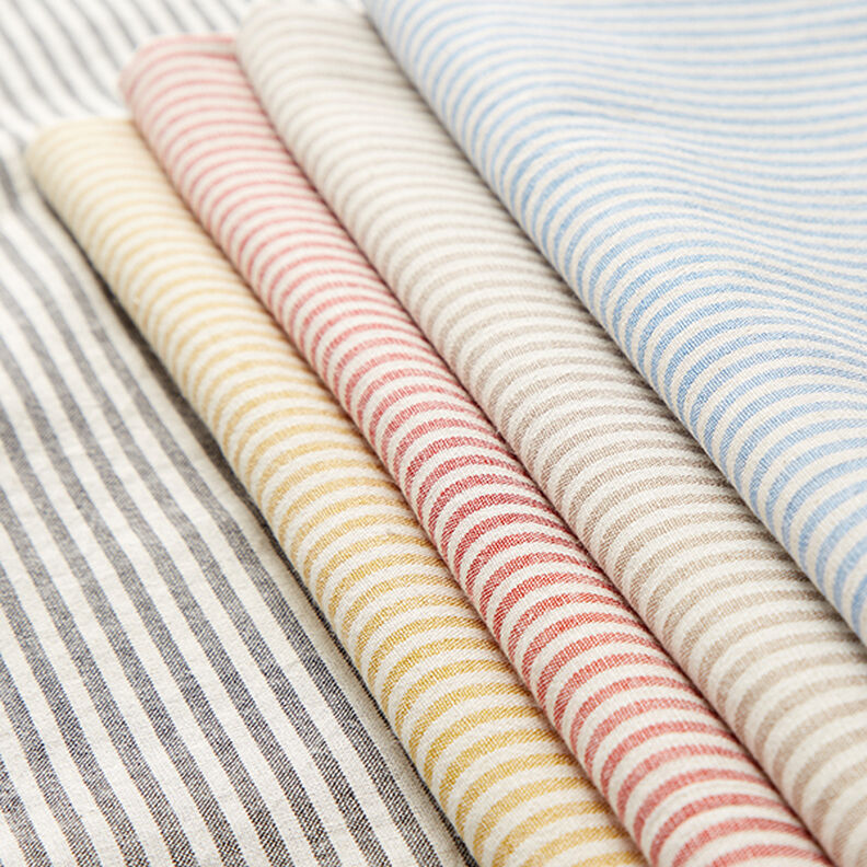 Cotton Viscose Blend stripes – light blue/offwhite,  image number 5