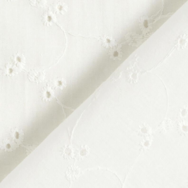 Broderie Anglaise delicate flowers – white,  image number 4