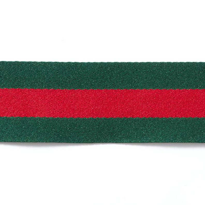 Striped Woven Ribbon [40 mm] – green/red,  image number 1
