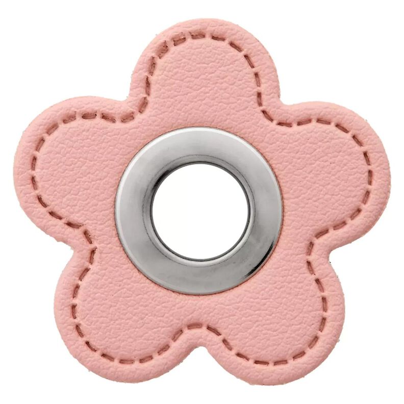 Imitation Leather Eyelet Patch Flower | Prym – pink,  image number 1