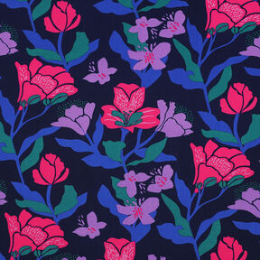 LENZING™ ECOVERO™ viscose fabric  Amira Floral | Nerida Hansen – midnight blue/intense pink, 