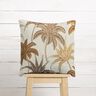 Decor Fabric Jacquard shimmering palm trees – silver grey/mustard,  thumbnail number 5