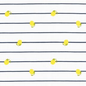 Cotton Jersey Stripes and lemons – offwhite, 
