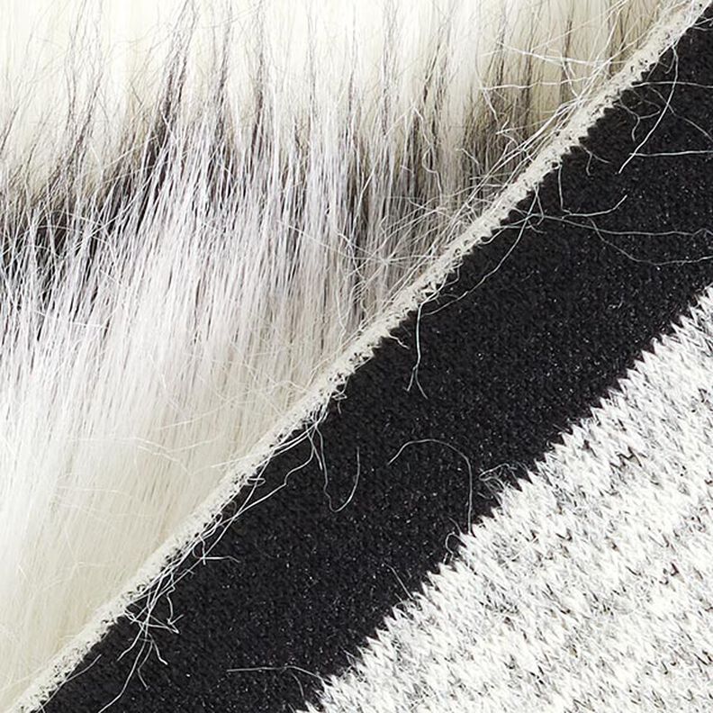 Faux Fur Horizontal stripes – offwhite/black,  image number 4