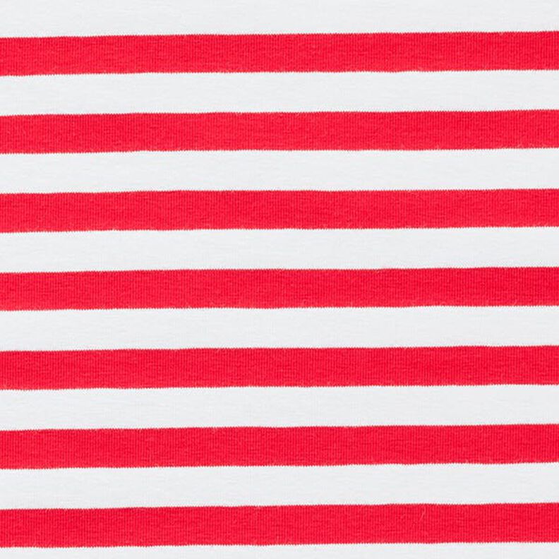 Cotton Jersey Wide Stripes – red/white,  image number 1
