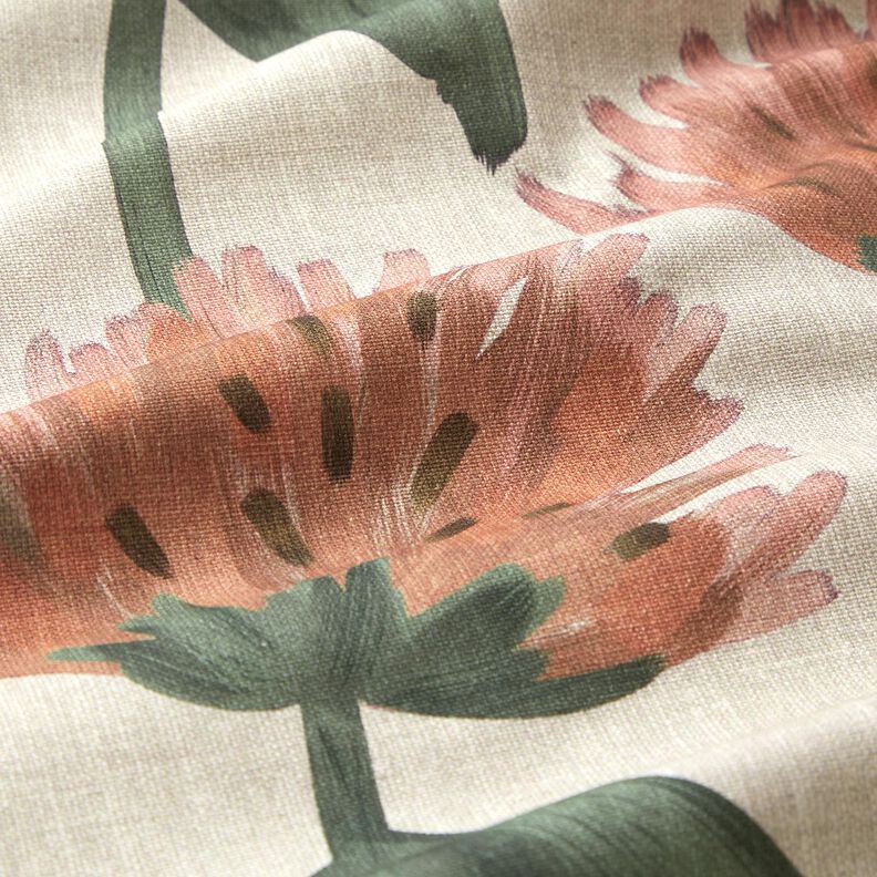Decor Fabric Half Panama flowering clover – red/light taupe, image number 6