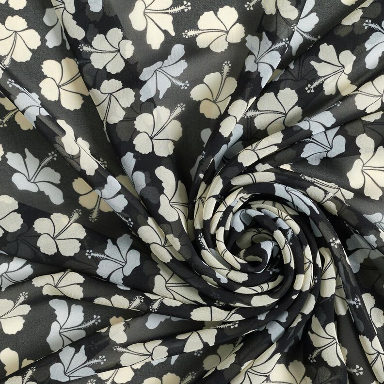 Chiffon Hibiscus Flowers – black/white,  image number 3