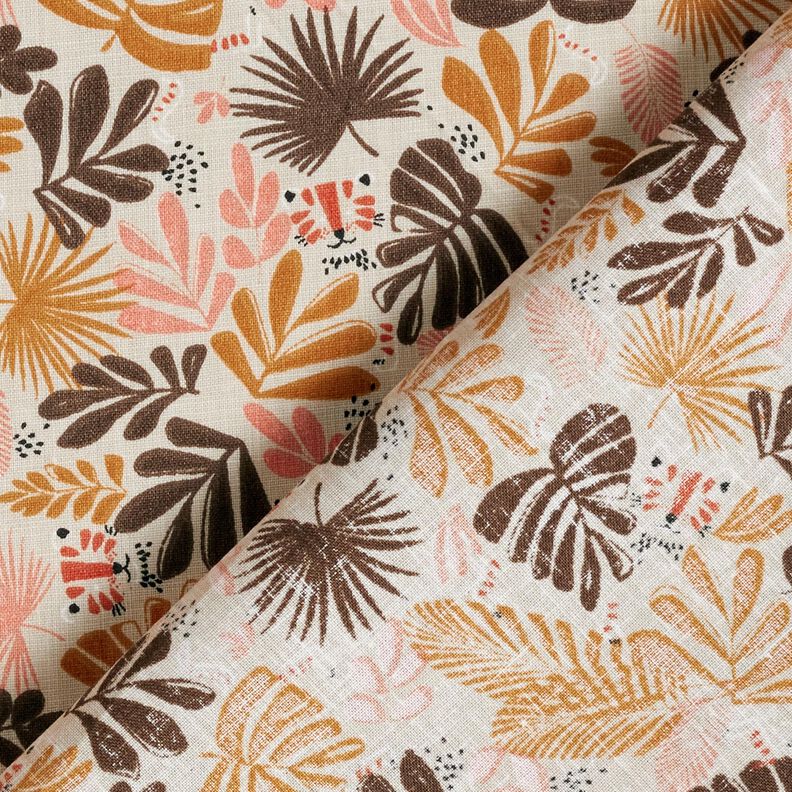 Cotton Cretonne palm leaves – anemone,  image number 4