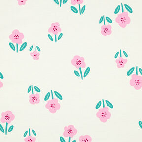 French Terry Flowers| by Poppy – offwhite/pink, 