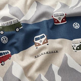 Decor Fabric Half Panama VW Adventure – denim blue/natural, 