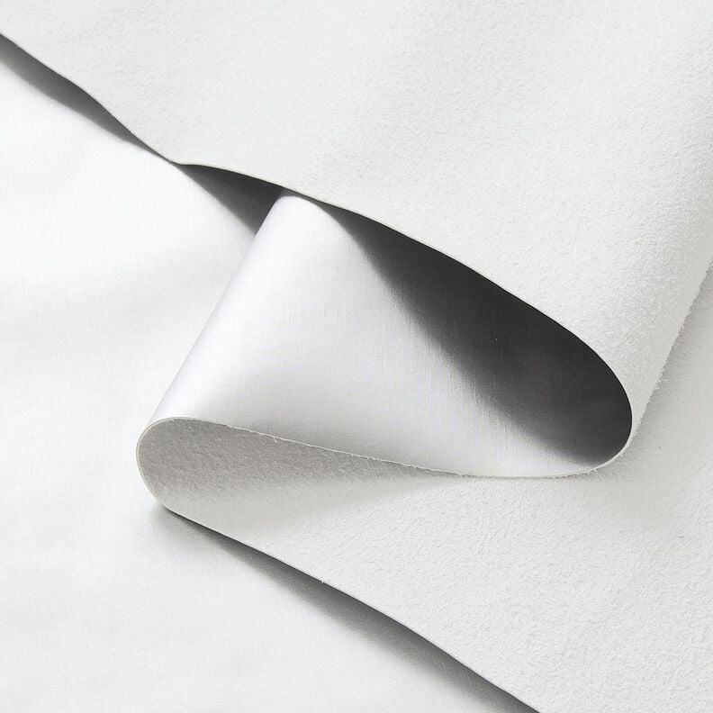 Upholstery Fabric Imitation Leather Shimmering – metallic silver,  image number 7