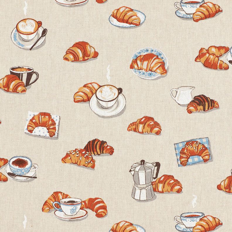 Decor Fabric Half Panama fresh croissants – light brown/natural,  image number 1