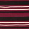 Knitted fabric wide stripes – burgundy/beige,  thumbnail number 1