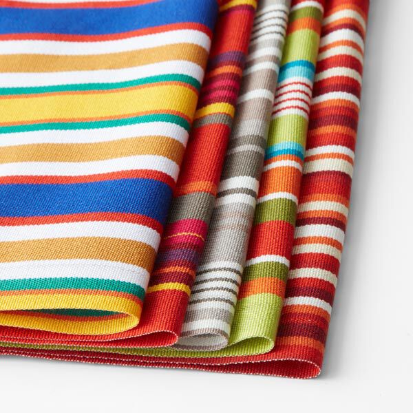 Outdoor Deckchair fabric Longitudinal stripes, 44 cm – green/red,  image number 3