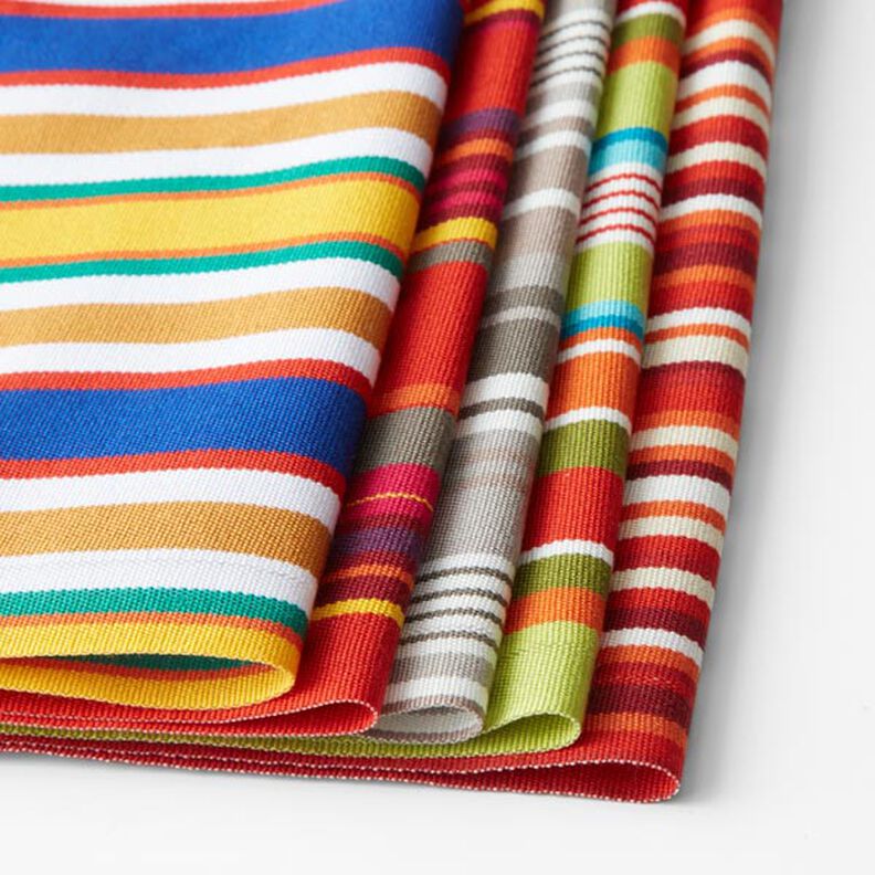 Outdoor Deckchair fabric Longitudinal stripes 45 cm – green/red,  image number 3