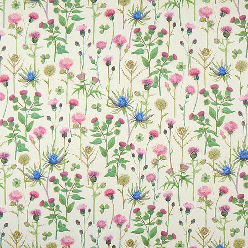 Decor Fabric Half Panama Thistles – pine/natural, image number 1