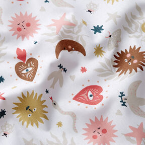 Cotton Poplin mystical world – white, 