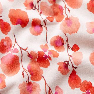 Brushed Sweatshirt Fabric Watercolour Floral Vines Digital Print – almond, 