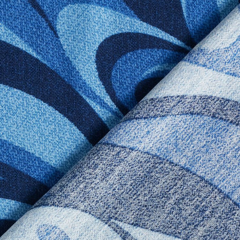 Viscose crepe waves – navy blue/royal blue,  image number 4