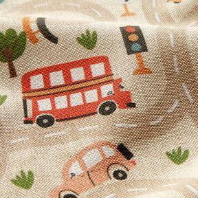 Decor Fabric Half Panama play street – natural/light olive, 