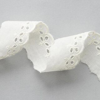 Scalloped Leafy Lace Trim [ 30 mm ] – offwhite, 