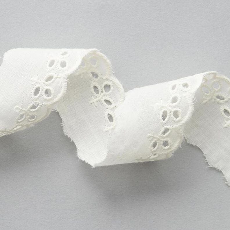 Scalloped Leafy Lace Trim [ 30 mm ] – offwhite,  image number 1