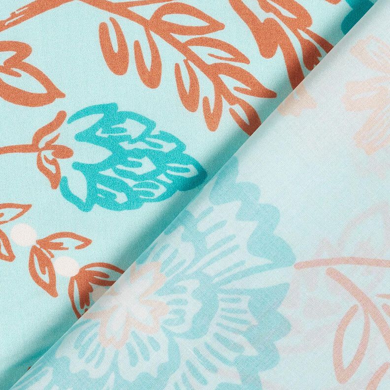 Viscose Voile Tiffany Flowers – light turquoise, image number 4