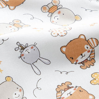 Cretonne Bunnies and Bears – misty grey, 